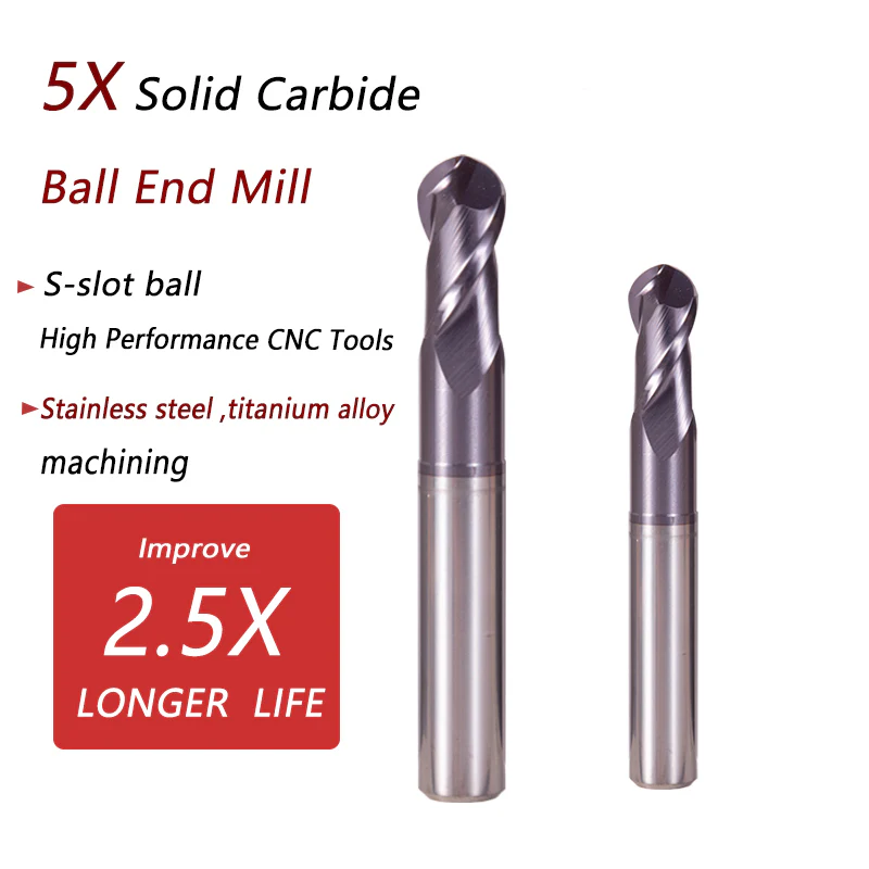 Dao phay ngón - Dao phay đầu bi cacbua 5X cho thép không gỉ - Ảnh 5